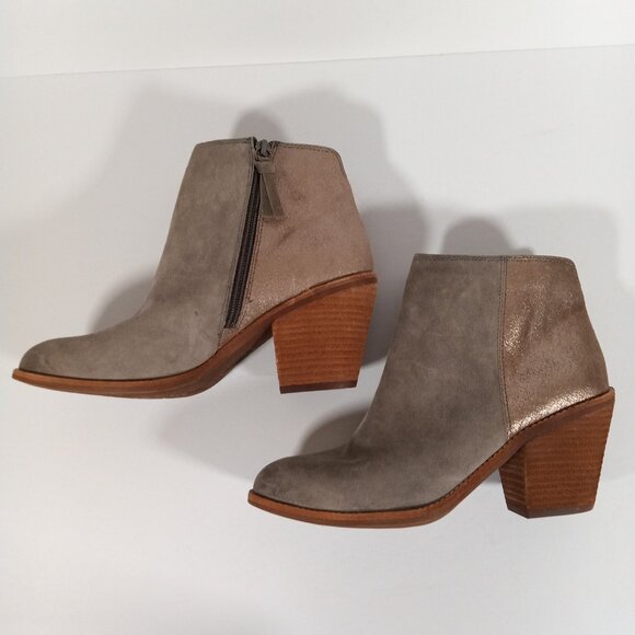 Sofft Tilton Booties Women Size 8 Leather Suede Gray Bronze Side Zip SF0021808 - Picture 3 of 13